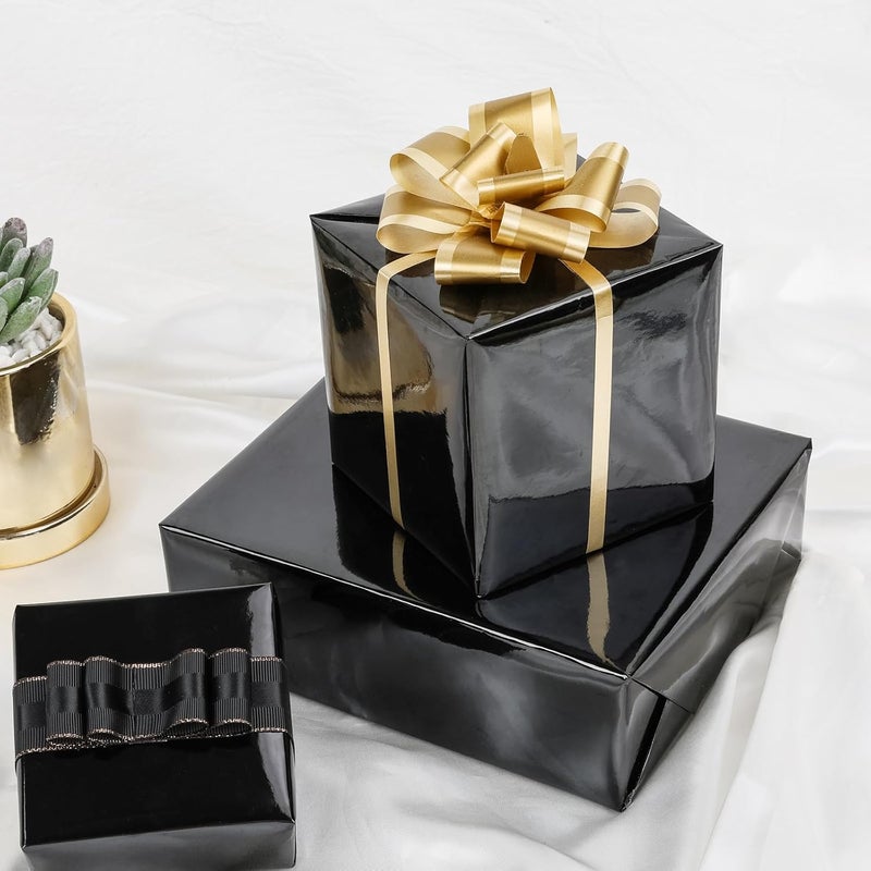 NESCCI Black Metallic Wrapping Paper, Solid Color Paper,Gift Wrapping Paper,Perfect for Wedding,Valentine's Day,Birthday, Christmas,Baby Shower,DIY Bouquet (17 Inches X 32.8 Feet) - Image 5